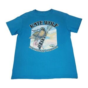 Original Kate Wolf Music Festival T-Shirt 25th Anniversary 2022 Hawk Folk Tee...